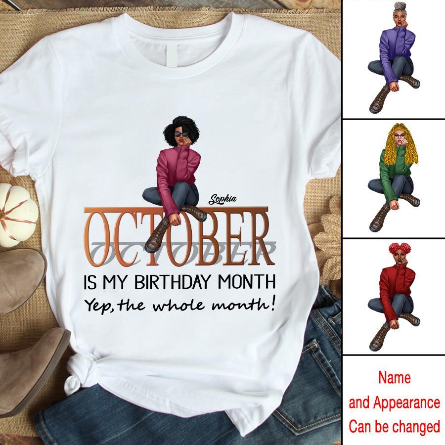 October Birthday Shirt, Custom Birthday Shirt, Queens are Born In October, October Birthday Shirts For Woman, October Birthday Gifts