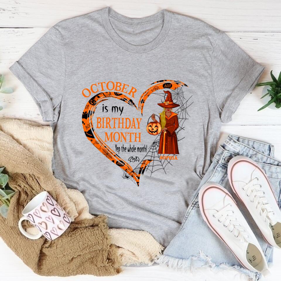 Custom October Birthday Shirt For Woman, Queens are Born In October Gifts, Melanin Afro Woman Shirt, Black Girl Tee, Afro Queen Gift