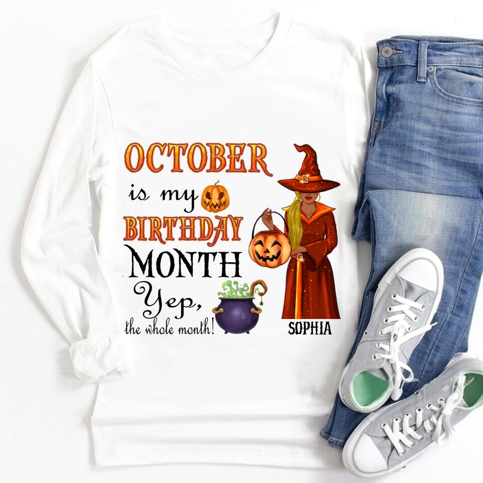 Custom October Birthday Shirt For Woman, Queens are Born In October Gifts, Melanin Afro Woman Shirt, Black Girl Tee, Afro Queen Gift