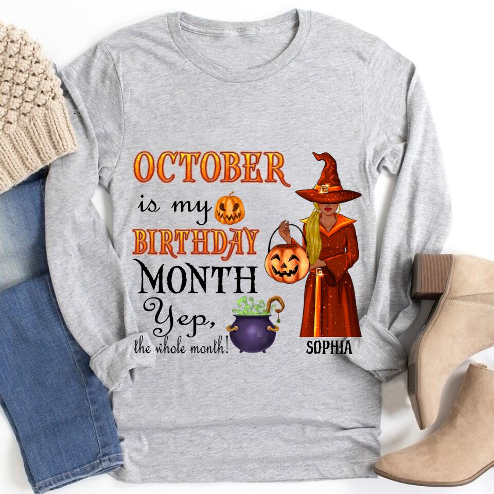Custom October Birthday Shirt For Woman, Queens are Born In October Gifts, Melanin Afro Woman Shirt, Black Girl Tee, Afro Queen Gift