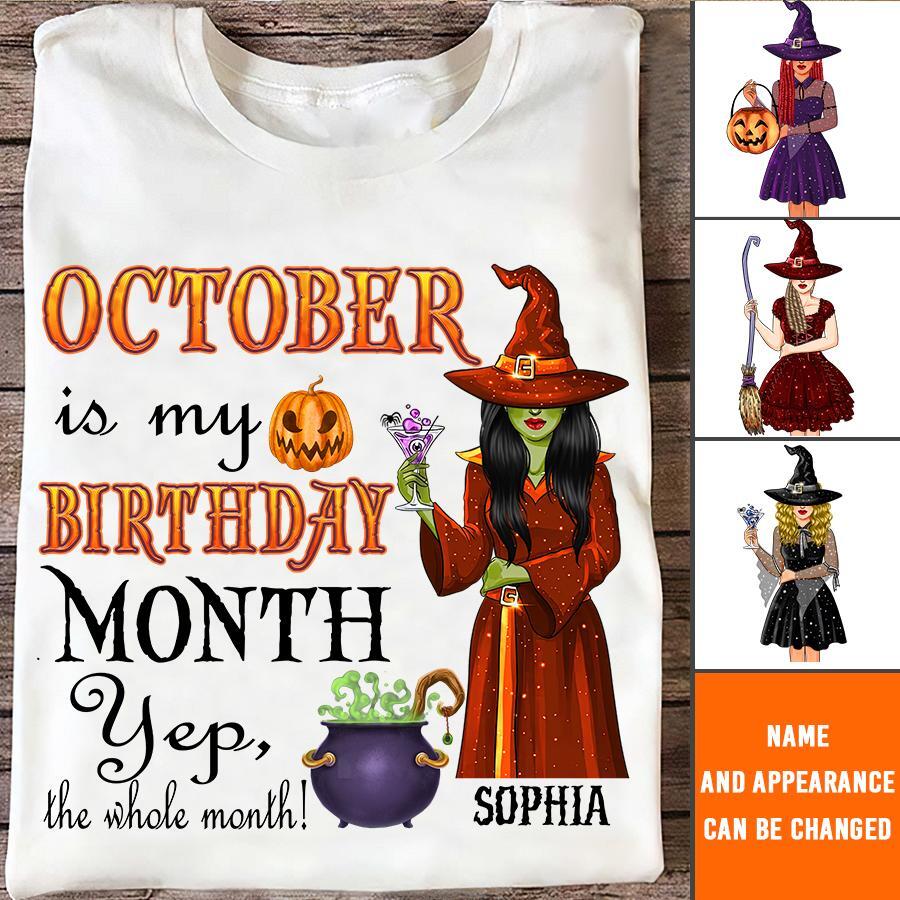 Custom October Birthday Shirt For Woman, Queens are Born In October Gifts, Melanin Afro Woman Shirt, Black Girl Tee, Afro Queen Gift