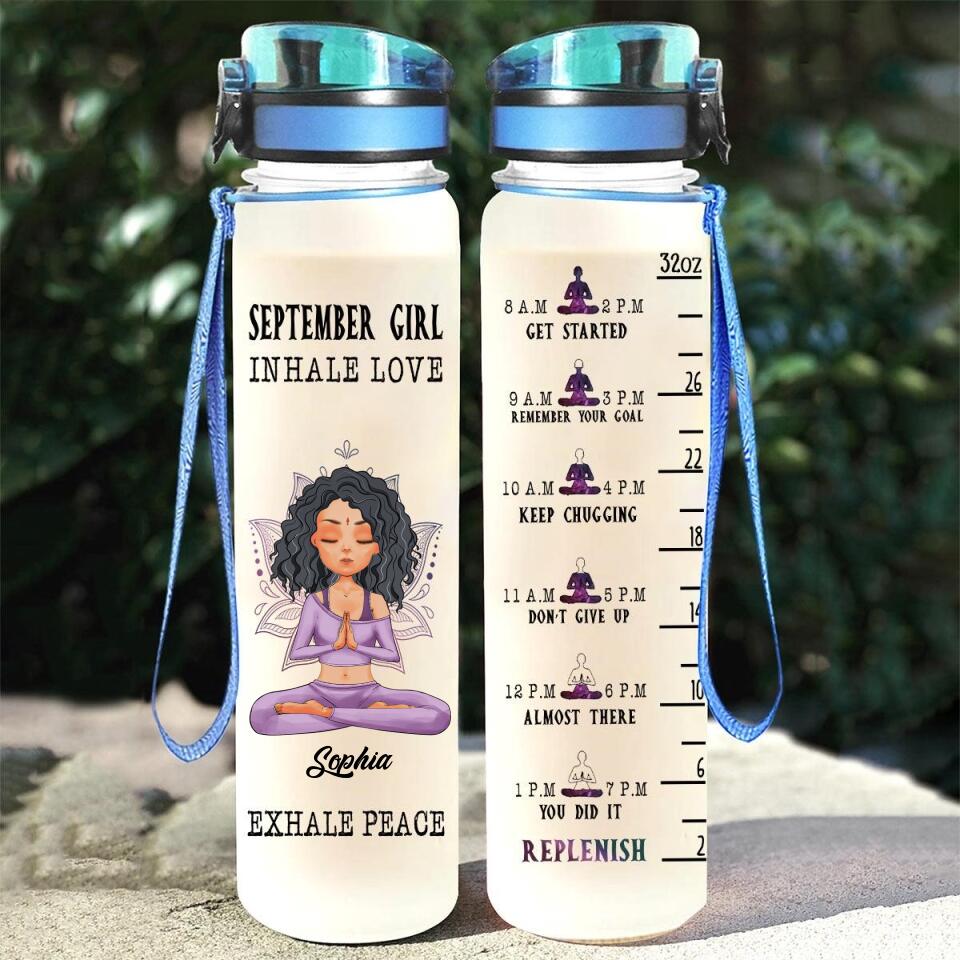 Personalized Water Tracker Bottle - Birthday, Birthday Gift For Her, Girl, Woman, September birthday, September Girl