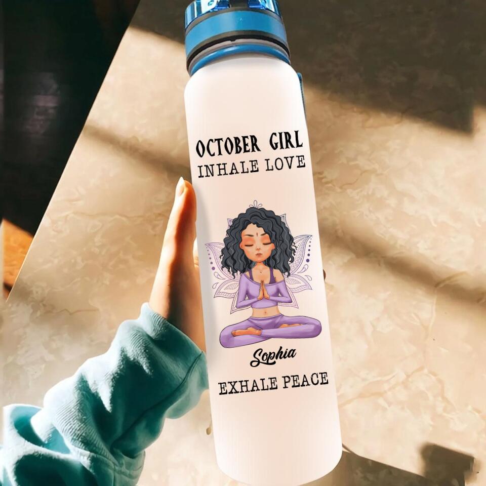 Personalized Water Tracker Bottle - Birthday, Birthday Gift For Her, Girl, Woman, October birthday, October Girl