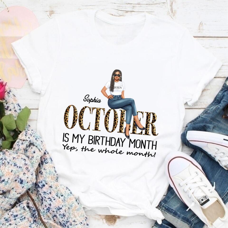 October Birthday Shirt, Custom Birthday Shirt, Queens are Born In October, October Birthday Shirts For Woman, October Birthday Gifts