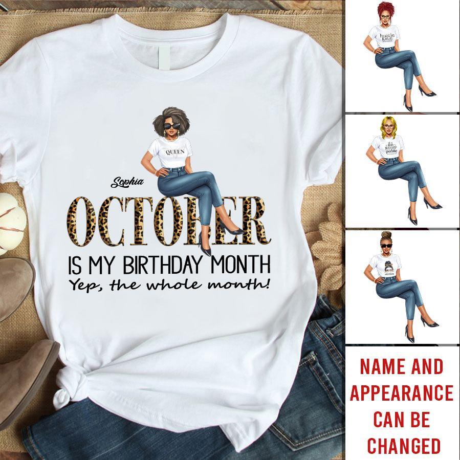 October Birthday Shirt, Custom Birthday Shirt, Queens are Born In October, October Birthday Shirts For Woman, October Birthday Gifts