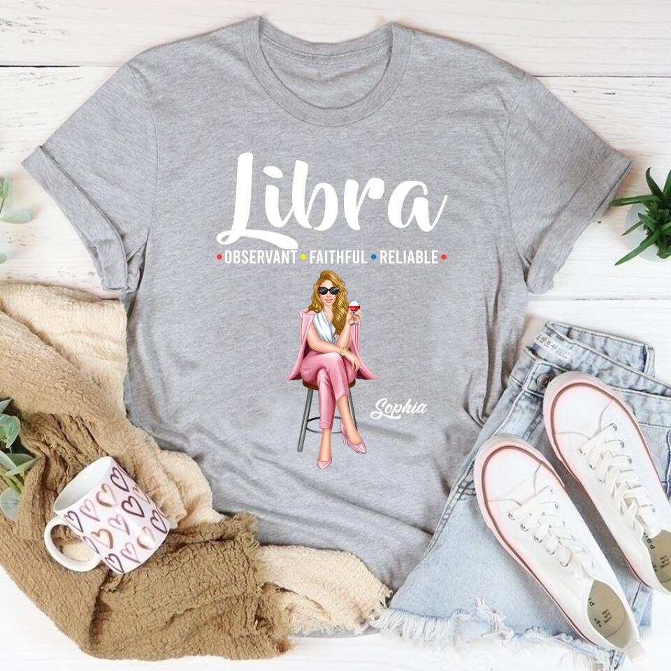 Custom Birthday Shirt, Libra Zodiac t shirt, Libra Birthday shirt, Libra t shirts for ladies, Libra queen t shirt, Libra Queen Birthday shirt