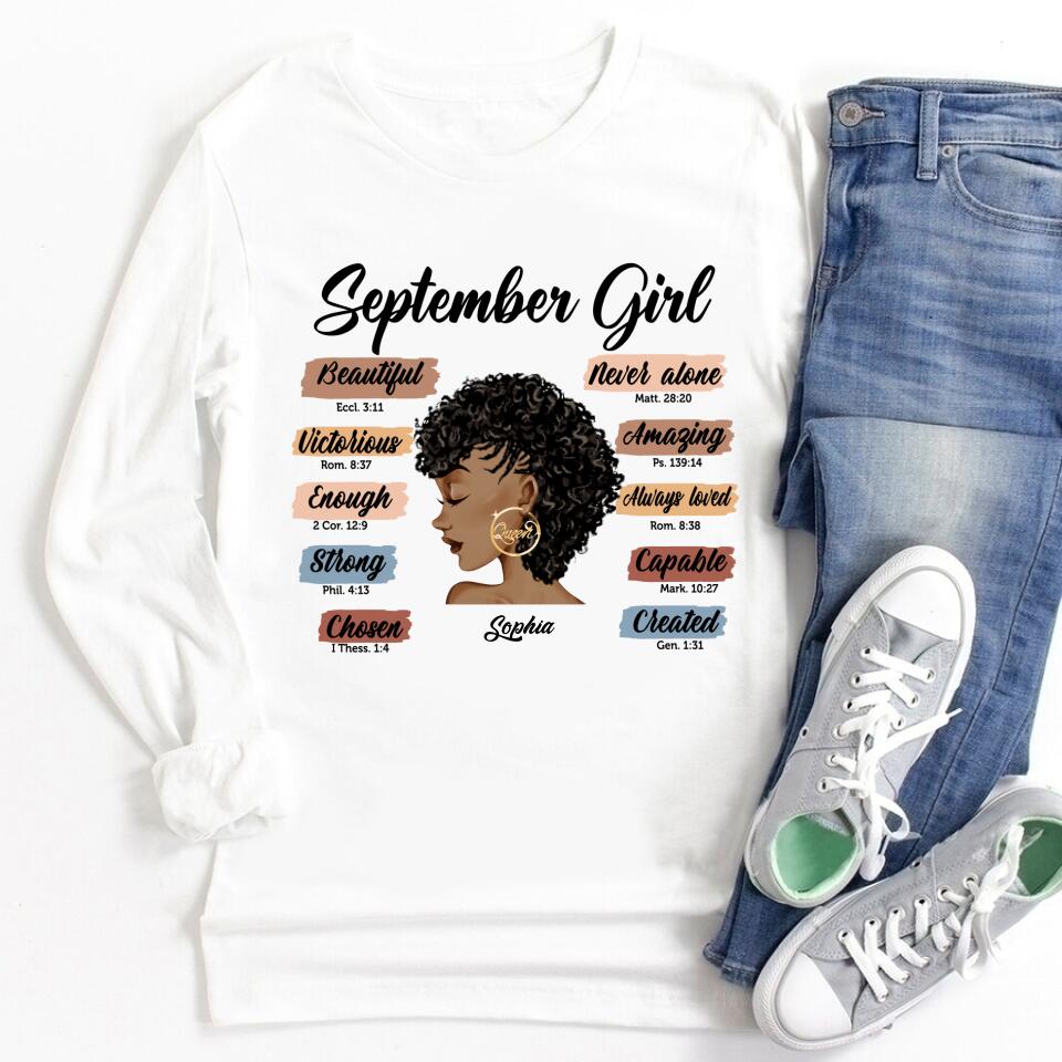 September Birthday Shirt, Custom Birthday Shirt, Queens are Born In September, September Birthday Shirts For Woman, September Birthday Gifts