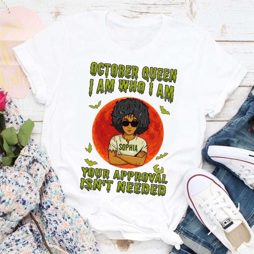 October Birthday Shirt, Custom Birthday Shirt, Queens are Born In October, October Birthday Shirts For Woman, October Birthday Gifts, Personalized Halloween, custom halloween shirts, personalized halloween gifts