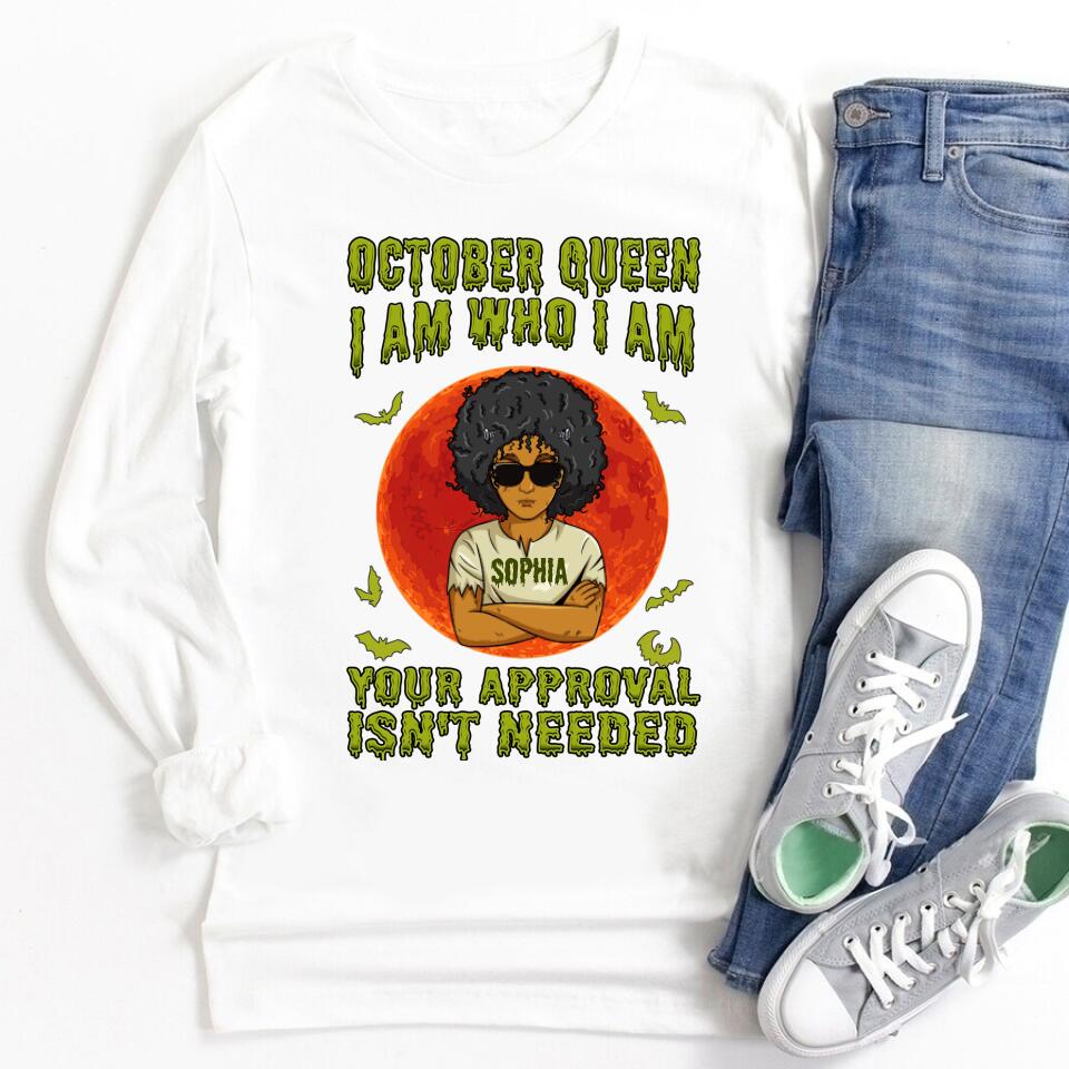 October Birthday Shirt, Custom Birthday Shirt, Queens are Born In October, October Birthday Shirts For Woman, October Birthday Gifts, Personalized Halloween, custom halloween shirts, personalized halloween gifts