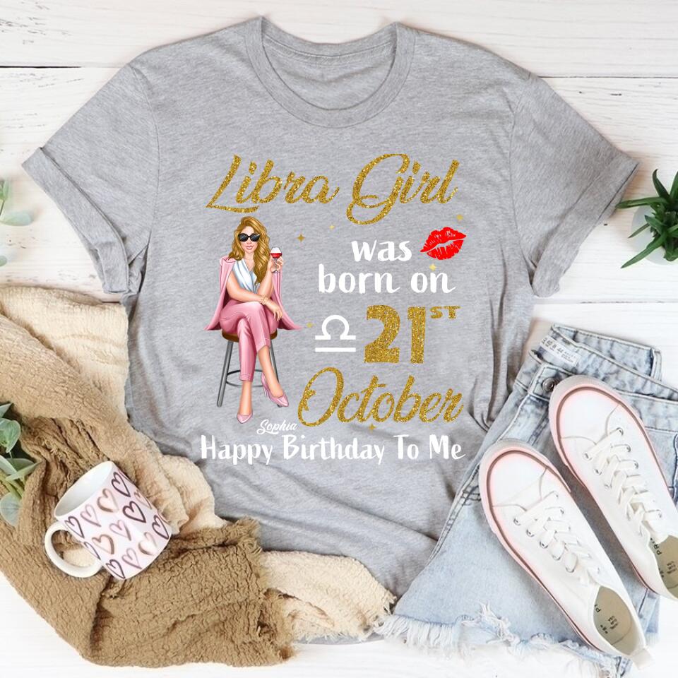 Custom Birthday Shirt, Libra Zodiac T Shirt, Libra Birthday Shirt, Libra T Shirts For Ladies, Libra Queen Birthday Shirt