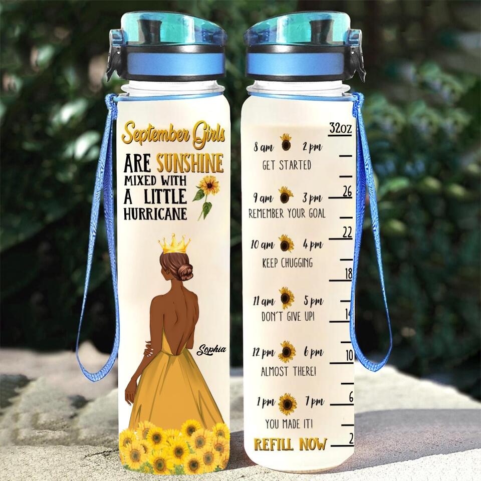 Personalized Water Tracker Bottle - Birthday, Birthday Gift For Her, Girl, Woman, September birthday, September Girl