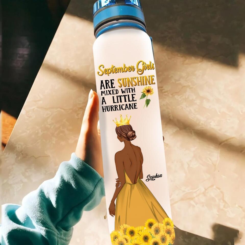 Personalized Water Tracker Bottle - Birthday, Birthday Gift For Her, Girl, Woman, September birthday, September Girl