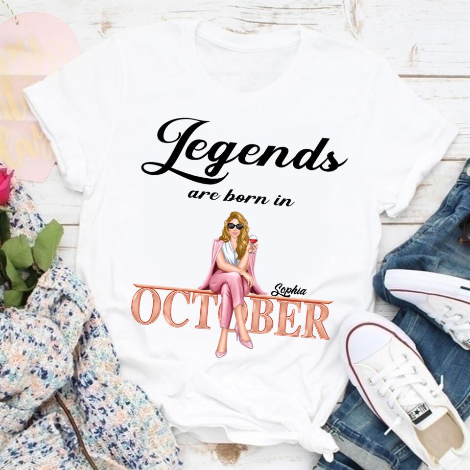 October Birthday Shirt, Custom Birthday Shirt, Queens are Born In October, October Birthday Shirts For Woman, October Birthday Gifts