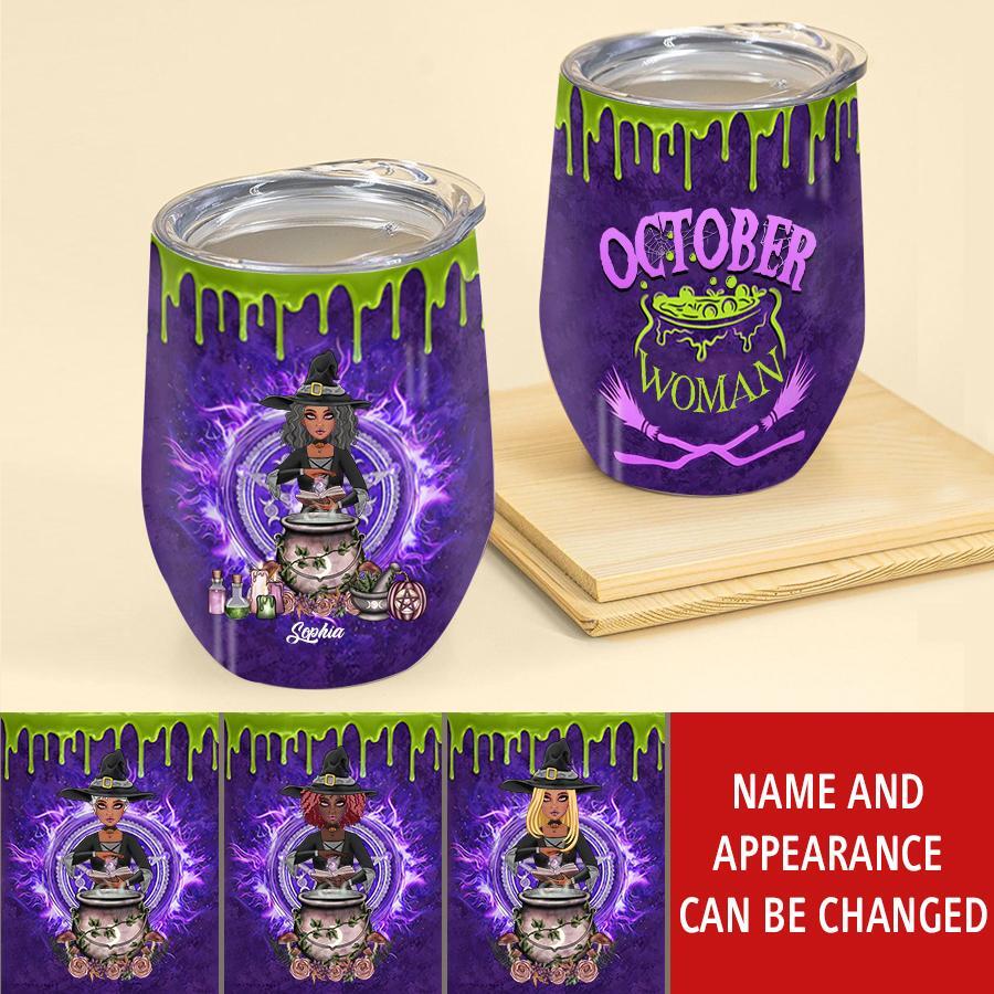 Personalized Wine Tumbler - Birthday Gift For October Queen, October birthday gifts, October birthday gift idea for her