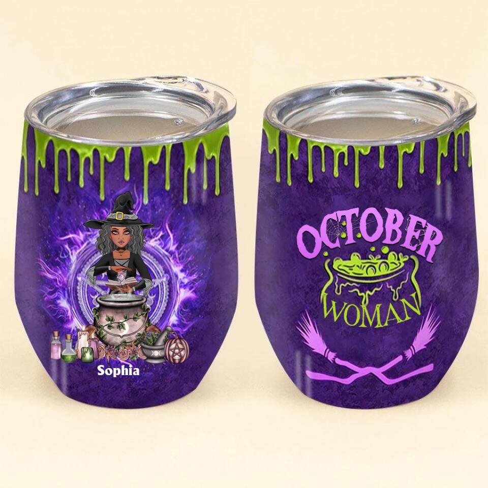Personalized Wine Tumbler - Birthday Gift For October Queen, October birthday gifts, October birthday gift idea for her