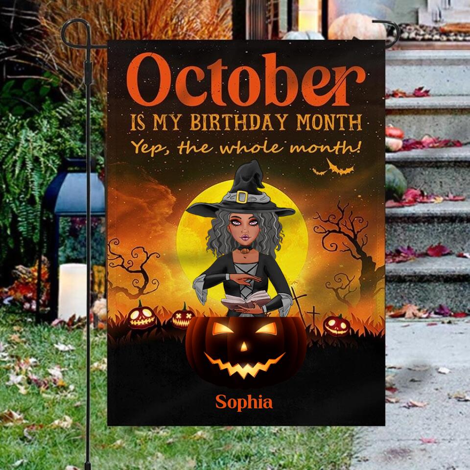 October Birthday Garden Flag, Custom Birthday Flag, Queens are Born In October, October Birthday Shirts For Woman, October Birthday Gifts