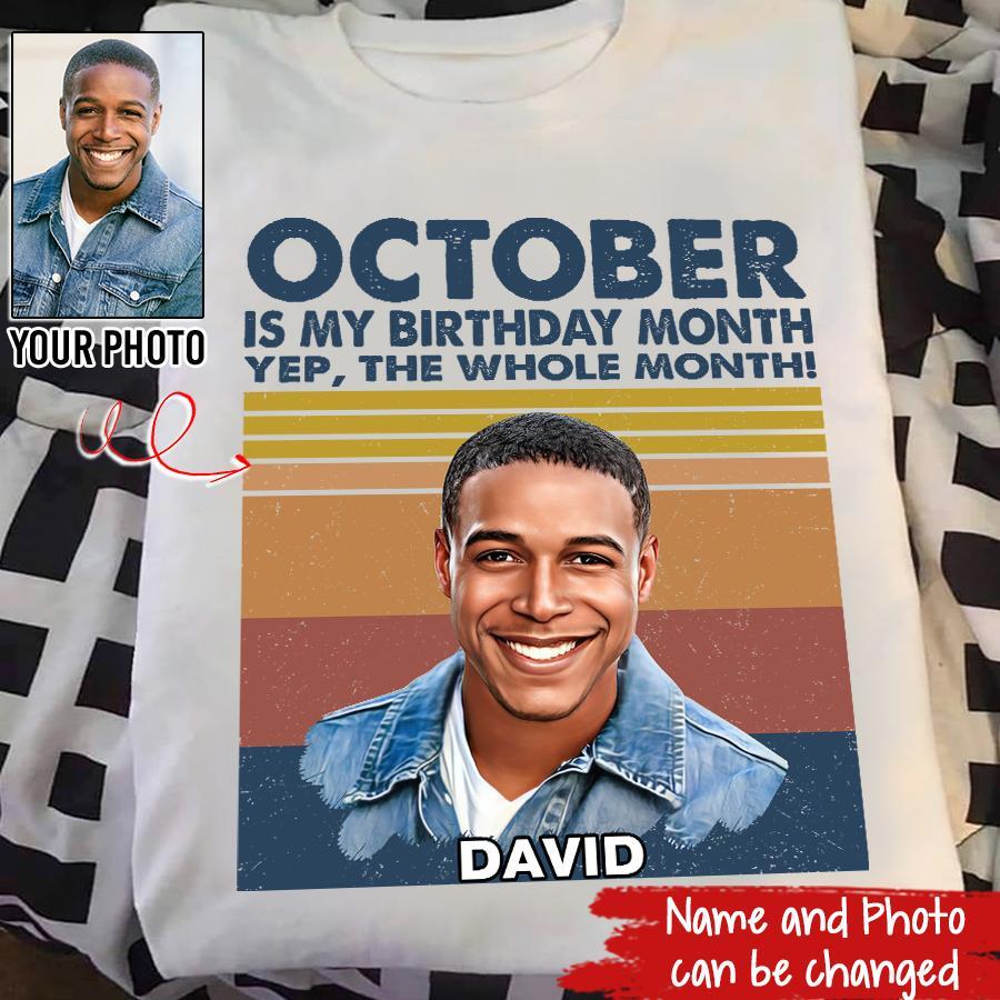 October Birthday Shirt, Custom Birthday Shirt, A Black King Was Born In October, October Birthday Shirts For Man, October Birthday Gifts