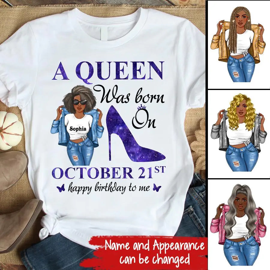 October Birthday Shirt, Custom Birthday Shirt, Queens Born In October, October Birthday Shirts For Woman, October Birthday Gifts