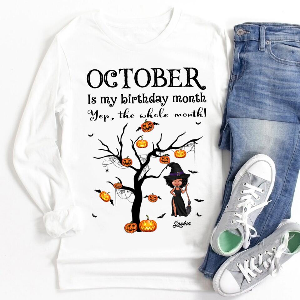 October Birthday Shirt, Custom Birthday Shirt, Queens are Born In October, October Birthday Shirts For Woman, October Birthday Gifts, Personalized Halloween, Custom halloween shirts, Personalized Halloween Gifts