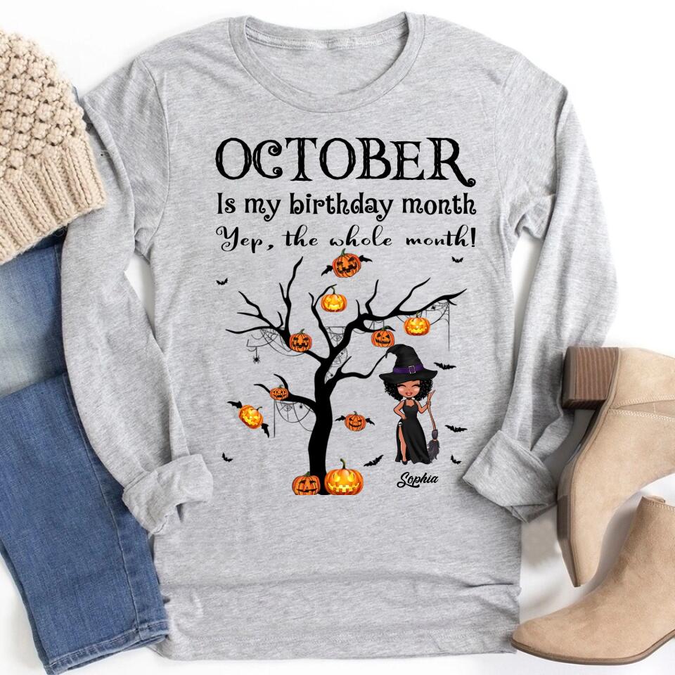 October Birthday Shirt, Custom Birthday Shirt, Queens are Born In October, October Birthday Shirts For Woman, October Birthday Gifts, Personalized Halloween, Custom halloween shirts, Personalized Halloween Gifts