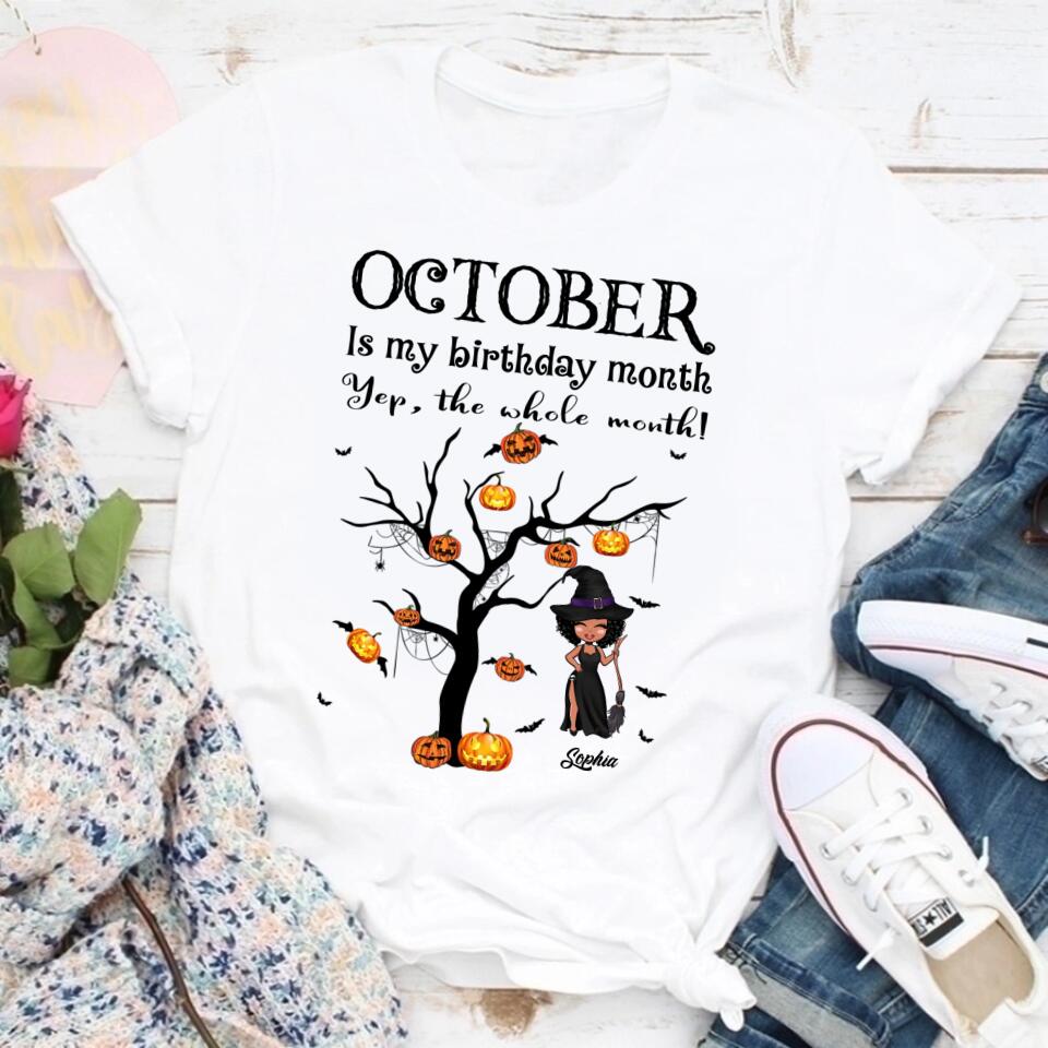 October Birthday Shirt, Custom Birthday Shirt, Queens are Born In October, October Birthday Shirts For Woman, October Birthday Gifts, Personalized Halloween, Custom halloween shirts, Personalized Halloween Gifts