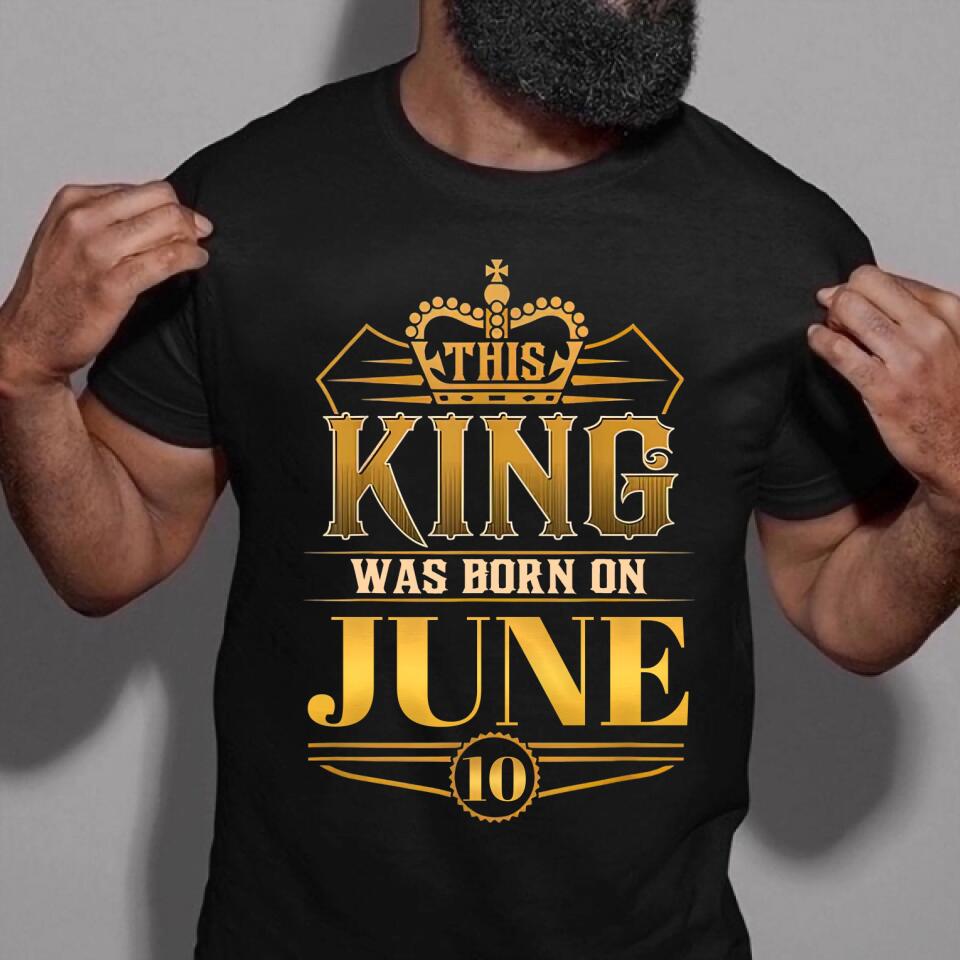 June Birthday Shirt, Custom Birthday Shirt, A Black King was born in June, June Birthday Shirts For Man, June Birthday