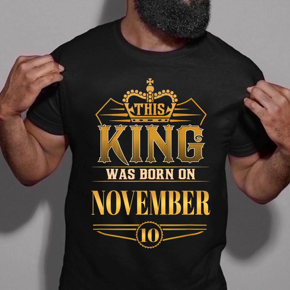 November Birthday Shirt, Custom Birthday Shirt, A Black King was born in November, November Birthday Shirts For Man
