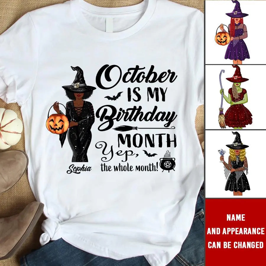 October Birthday Shirt, Custom Birthday Shirt, Queens Are Born In October, October Birthday Shirts For Woman, October Birthday Gifts, Personalized Halloween, Custom Halloween Shirts, Personalized Halloween Gifts