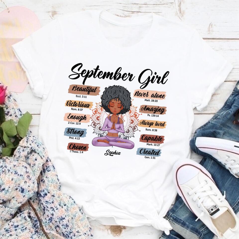 September Birthday Shirt, Custom Birthday Shirt, Queens are Born In September, September Birthday Shirts For Woman, September Birthday Gifts, Birthday Gifts For Yoga Lovers