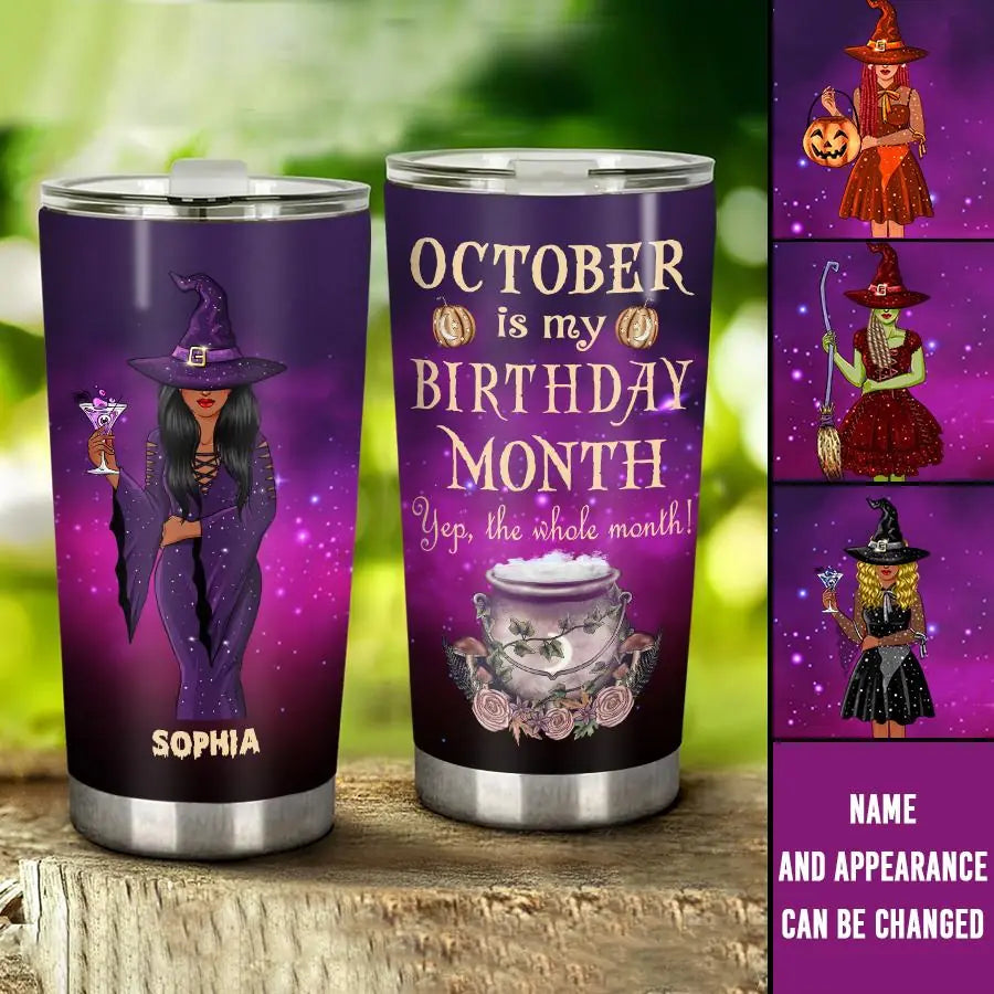 Personalized tumblers, Birthday Tumbler, Birthdays in October, October birthday gifts for her