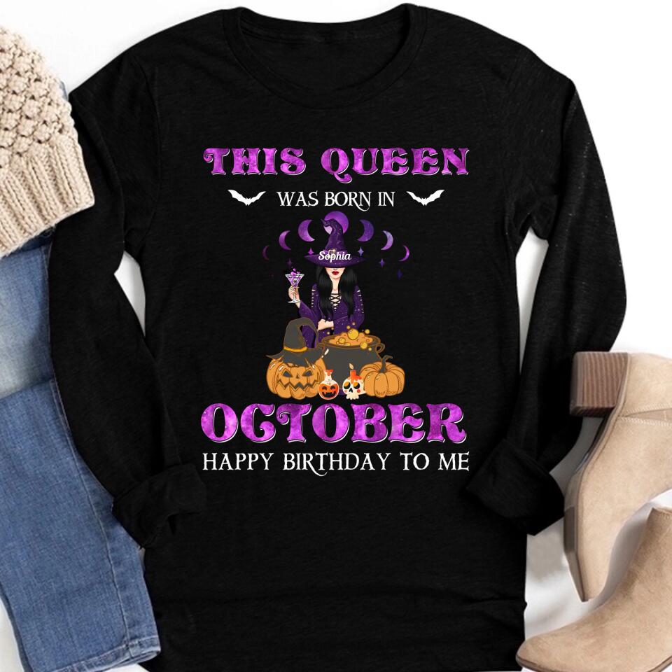 October Birthday Shirt, Custom Birthday Shirt, Queens Born In October, October Birthday Shirts For Woman, October Birthday Gifts, Halloween Gift