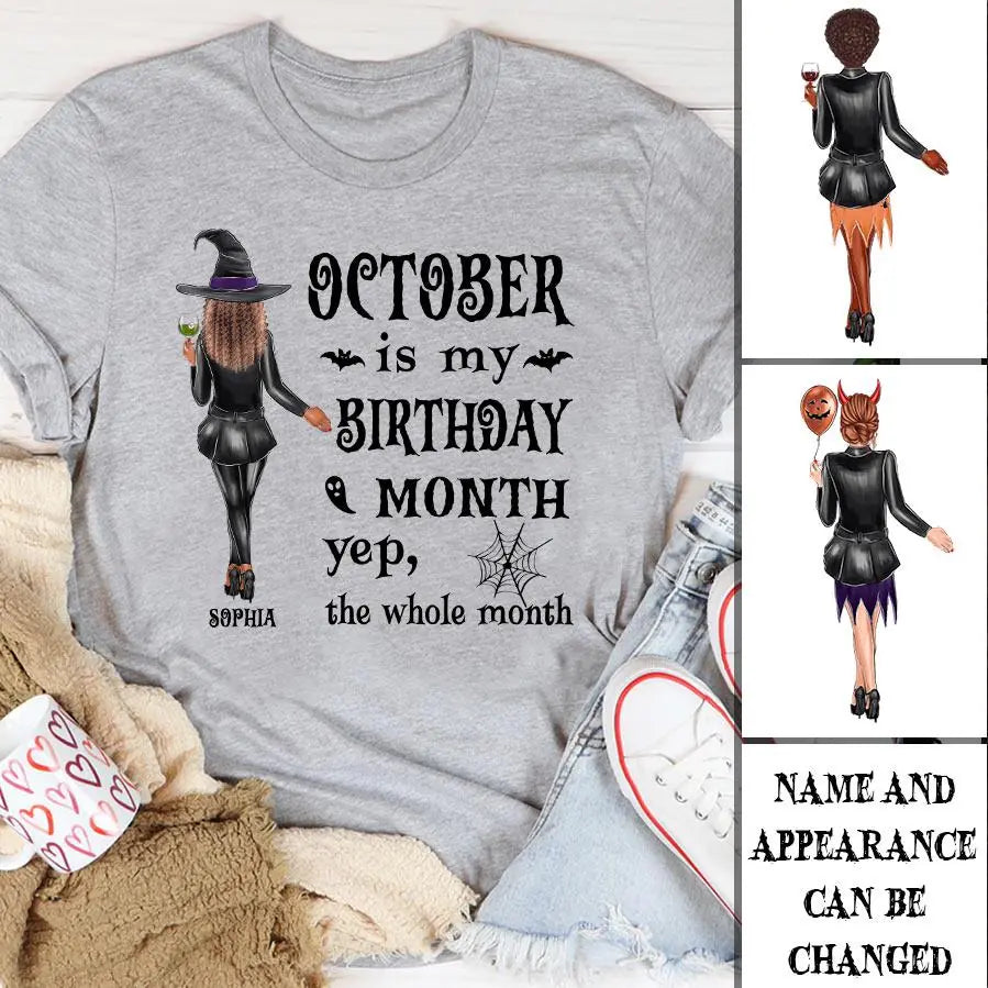 October Birthday Shirt, Custom Birthday Shirt, Queens are Born In October, October Birthday Shirts For Woman, October Birthday Gifts, Halloween shirt