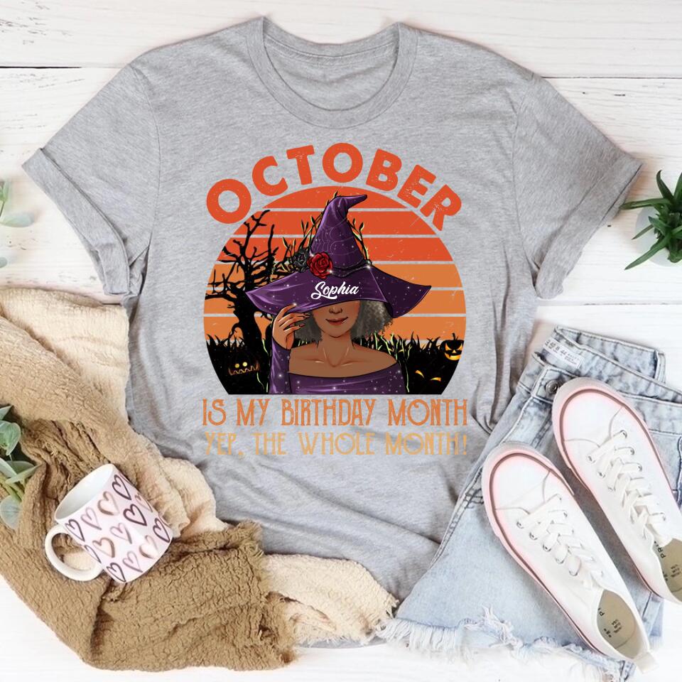October Birthday Shirt, Custom Birthday Shirt, Queens Born In October, October Birthday Shirts For Woman, October Birthday Gifts, Halloween Gift