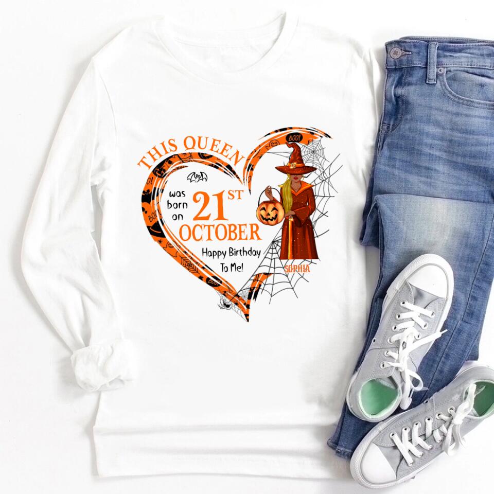 October Birthday Shirt, Custom Birthday Shirt, Queens are Born In October, October Birthday Shirts For Woman, October Birthday Gifts, Halloween Shirt