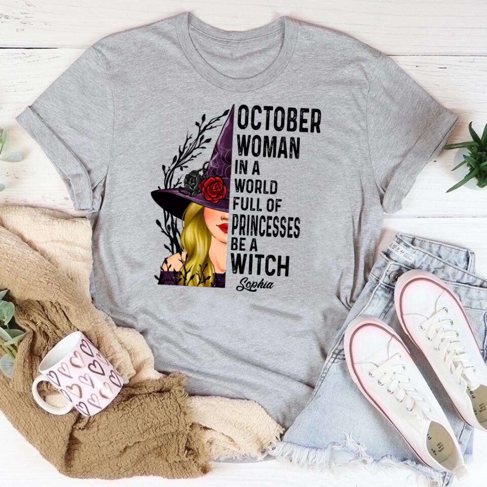 Personalized Halloween, Custom Halloween Shirts, Personalized Halloween Gifts, Halloween Shirt, Halloween Shirts For Women, October Birthday Shirts For Woman