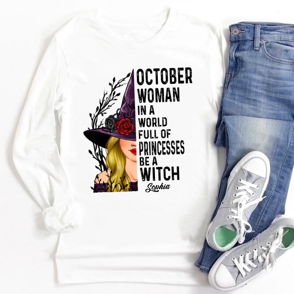 Personalized Halloween, Custom Halloween Shirts, Personalized Halloween Gifts, Halloween Shirt, Halloween Shirts For Women, October Birthday Shirts For Woman