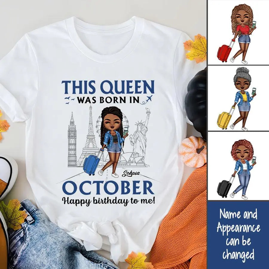 October Birthday Shirt, Custom Birthday Shirt, Queens are Born In October, October Birthday Shirts For Woman, October Birthday Gifts