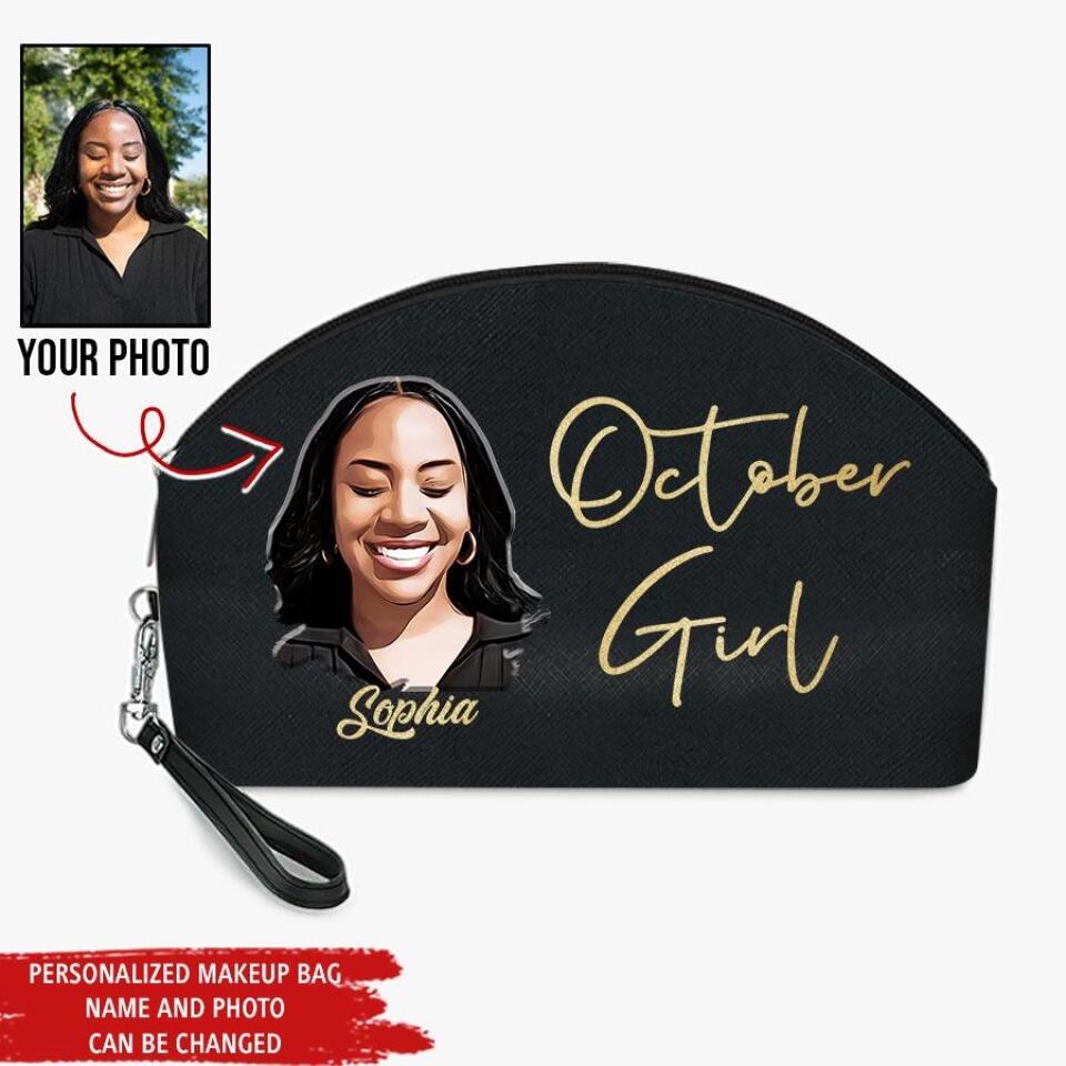 Makeup bag personalized, Custom Birthday Gift, Queens are Born In October, October Birthday Gifts For Woman, October Birthday Gifts, Makeup bag personalized girls
