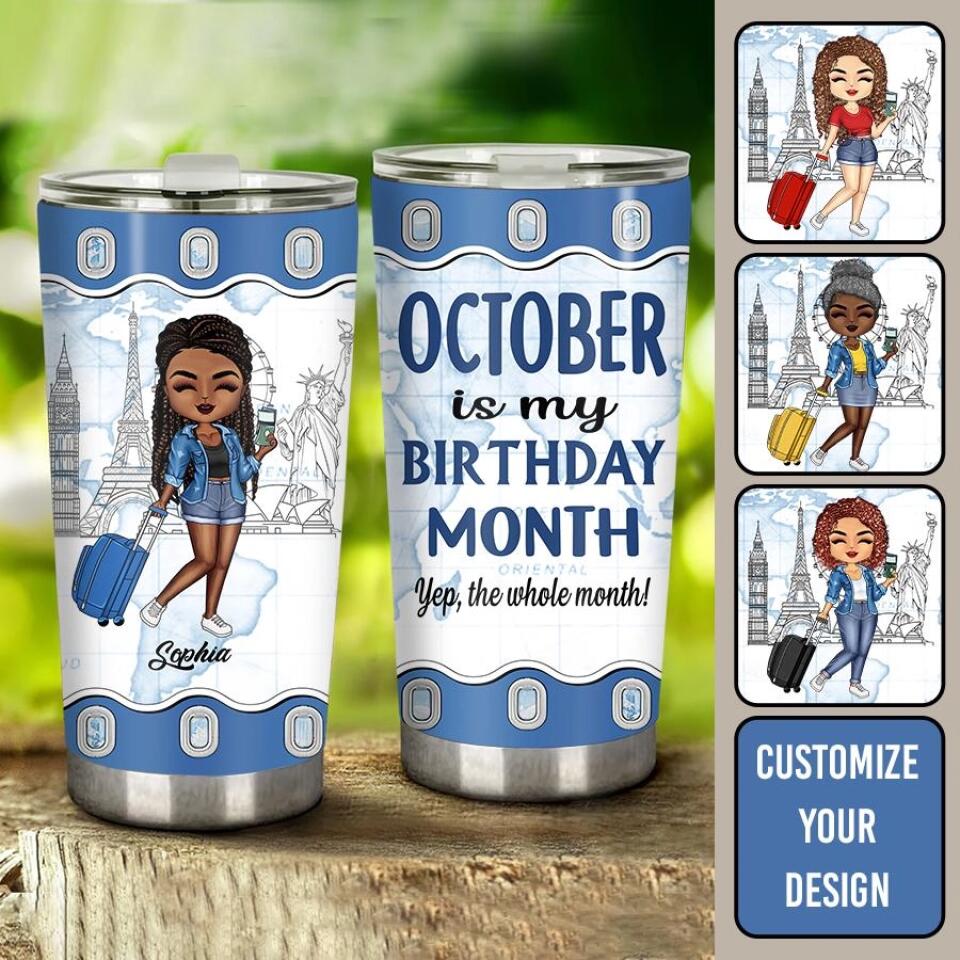 Personalized tumblers, Birthday Tumbler, Birthdays in October, October birthday gifts for her