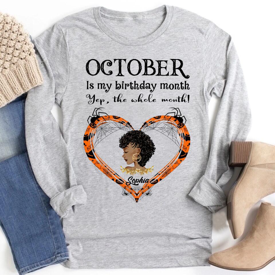 October Birthday Shirt, Custom Birthday Shirt, Queens are Born In October, October Birthday Shirts For Woman, October Birthday Gifts, Personalized Halloween, Custom halloween shirts, Personalized halloween gifts