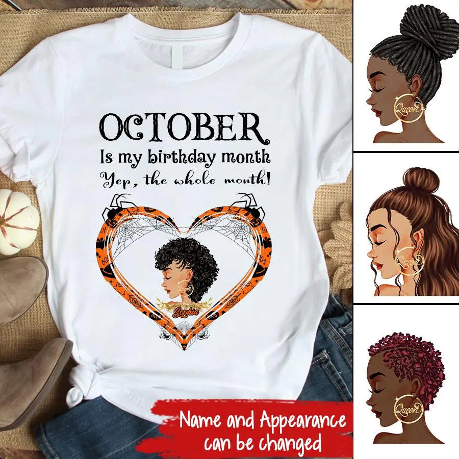 October Birthday Shirt, Custom Birthday Shirt, Queens are Born In October, October Birthday Shirts For Woman, October Birthday Gifts, Personalized Halloween, Custom halloween shirts, Personalized halloween gifts