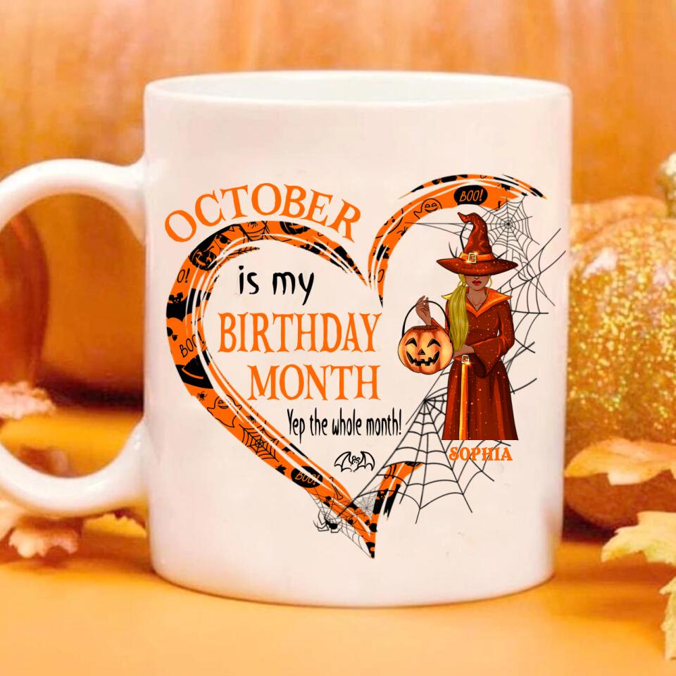 October Birthday Mug, Custom Birthday Mug, Queens are Born In October, October Birthday Mug For Woman, October Birthday Gifts