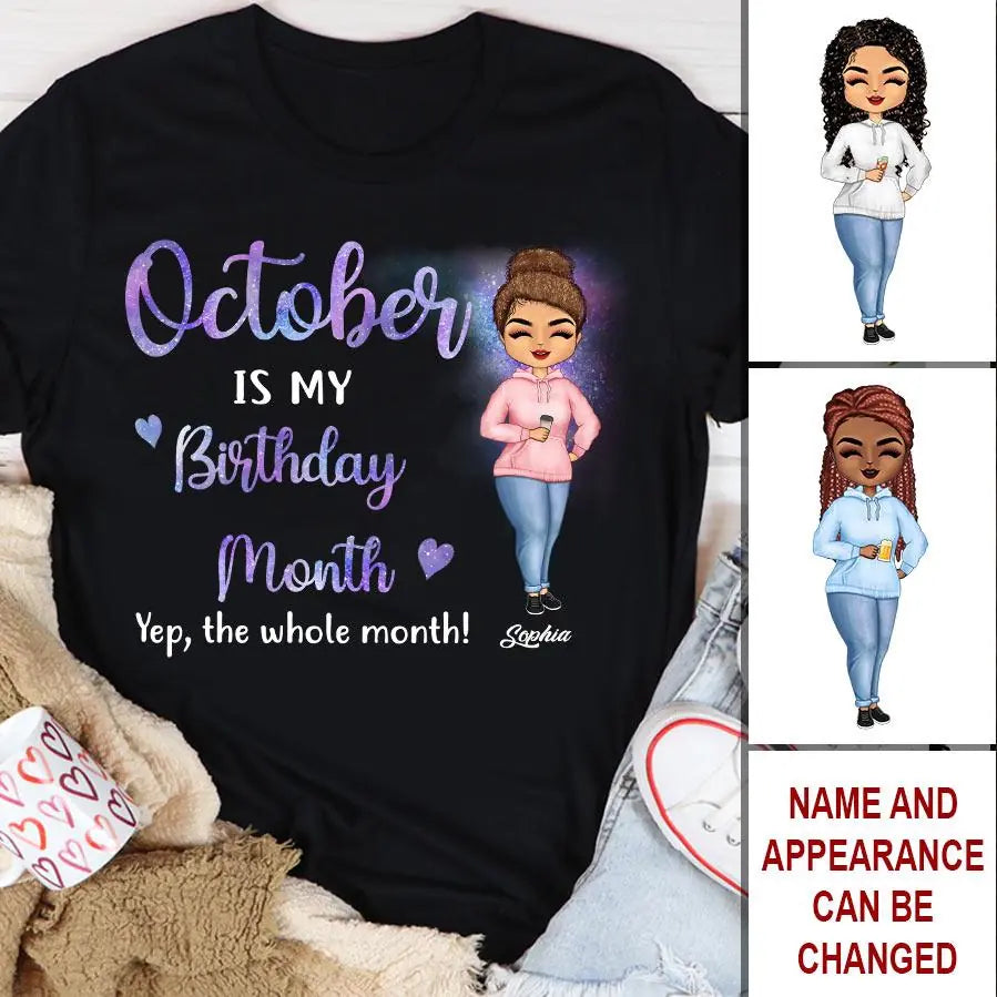 October Birthday Shirt, Custom Birthday Shirt, Queens Born In October, October Birthday Shirts For Woman, October Birthday Gifts