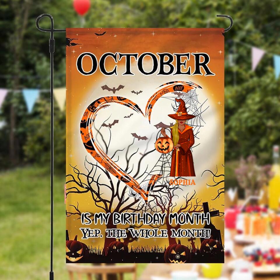 October Birthday Garden Flag, Custom Birthday Flag, Queens are Born In October, October Birthday Shirts For Woman, October Birthday Gifts