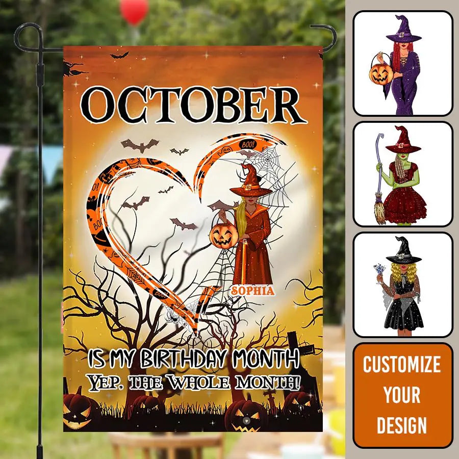 October Birthday Garden Flag, Custom Birthday Flag, Queens are Born In October, October Birthday Shirts For Woman, October Birthday Gifts