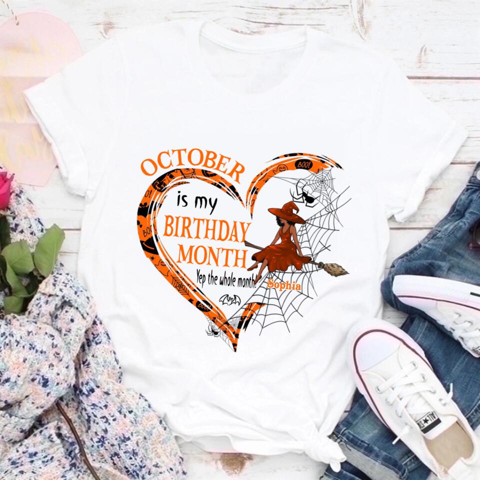 October Birthday Shirt, Custom Birthday Shirt, Queens are Born In October, October Birthday Shirts For Woman, October Birthday Gifts, Halloween Shirt