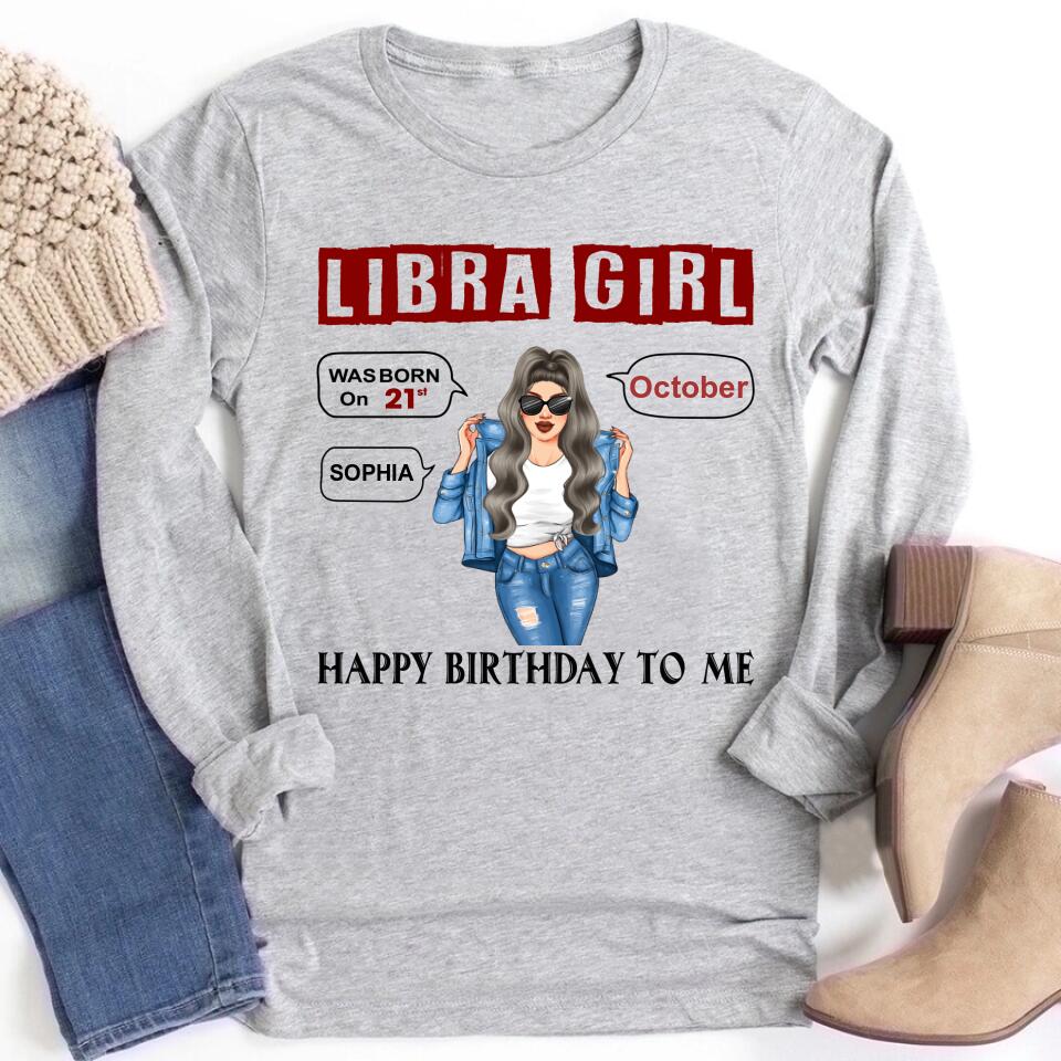 Custom Birthday Shirt, Libra Zodiac t shirt, Libra Birthday shirt, Libra t shirts for ladies, Libra queen t shirt, Libra Queen Birthday Shirt