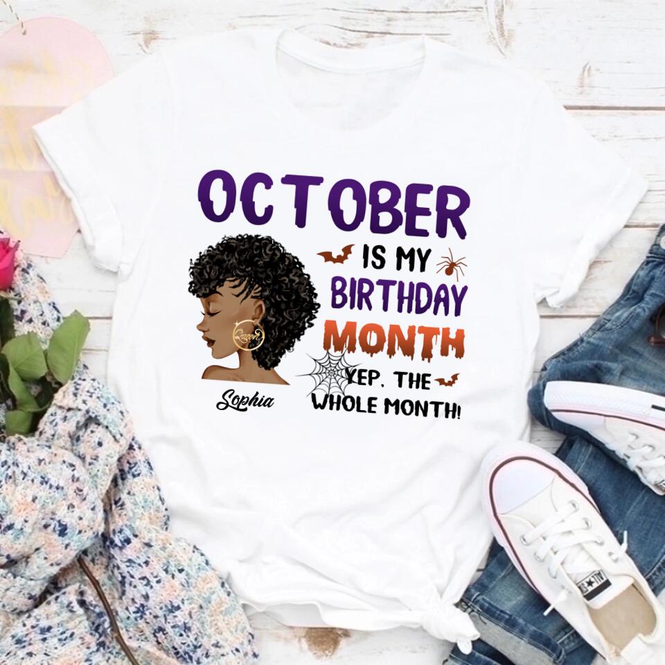 October Birthday Shirt, Custom Birthday Shirt, Queens are Born In October, October Birthday Shirts For Woman, October Birthday Gifts, Personalized Halloween, Custom halloween shirts, Personalized halloween gifts