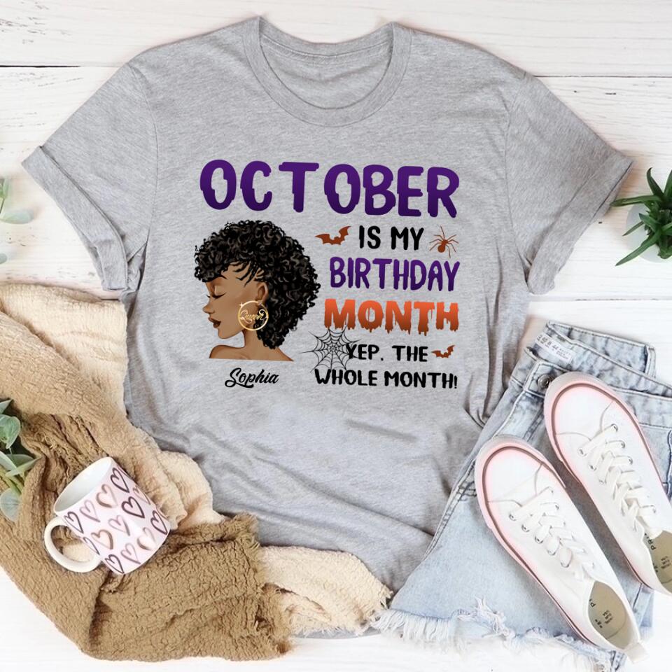 October Birthday Shirt, Custom Birthday Shirt, Queens are Born In October, October Birthday Shirts For Woman, October Birthday Gifts, Personalized Halloween, Custom halloween shirts, Personalized halloween gifts