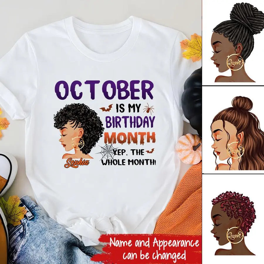 October Birthday Shirt, Custom Birthday Shirt, Queens are Born In October, October Birthday Shirts For Woman, October Birthday Gifts, Personalized Halloween, Custom halloween shirts, Personalized halloween gifts